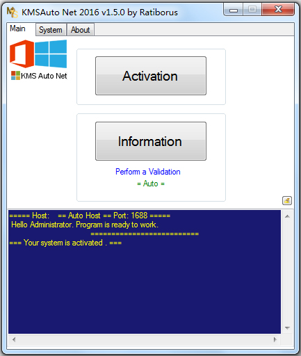 Windows激活利器(Kmsauto Net2016) V1.5.3 绿色纯净版
