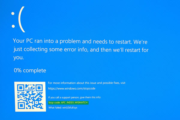 升级Windows 10专业版出现APC|INDEX|MISMATCH蓝屏咋办！